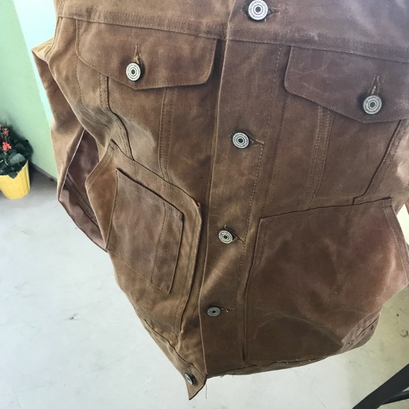 Original Trucker Jacket Waxed Brown size L - Picture 5 of 8